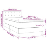 Giroletto a Molle con Materasso e LED Crema 80x200cm Similpelle
