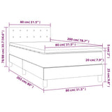Giroletto Molle con Materasso e LED Grigio 80x200cm Similpelle