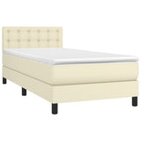 Giroletto a Molle con Materasso e LED Crema 90x190cm Similpelle