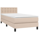 Giroletto Molle Materasso e LED Cappuccino 90x190 cm Similpelle