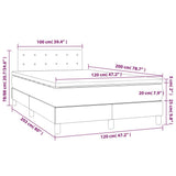 Giroletto Molle Materasso e LED Cappuccino 120x200cm Similpelle