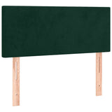 Letto a Molle con Materasso e LED Verde Scuro 120x200cm Velluto