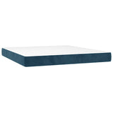 Letto a Molle con Materasso e LED Blu Scuro 180x200 cm