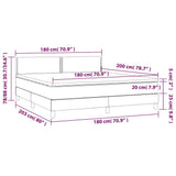 Letto a Molle con Materasso e LED Blu Scuro 180x200 cm
