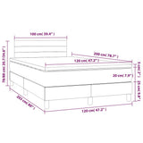 Letto a Molle con Materasso e LED Verde Scuro 120x200cm Velluto