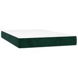 Letto a Molle con Materasso e LED Verde Scuro 120x200cm Velluto