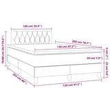 Letto a Molle con Materasso e LED Verde Scuro 120x200cm Velluto
