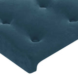 Letto a Molle con Materasso e LED Blu Scuro 160x200 cm