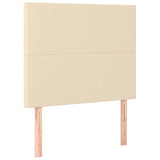 Letto a Molle con Materasso e LED Crema 100x200cm in Tessuto