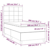 Letto a Molle con Materasso e LED Crema 100x200cm in Tessuto