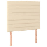 Letto a Molle con Materasso e LED Crema 100x200cm in Tessuto