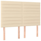 Letto a Molle con Materasso e LED Crema 140x200 cm in Tessuto