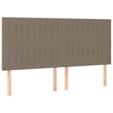 Letto a Molle Materasso e LED tortora 200x200cm in Tessuto