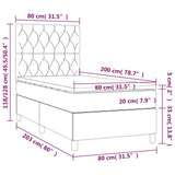 Letto a Molle con Materasso e LED Crema 80x200 cm in Tessuto