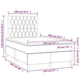 Letto a Molle Materasso e LED Marrone Scuro 120x200 cm Tessuto