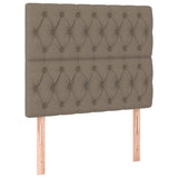 Letto a Molle con Materasso e LED Tortora 120x200cm in Tessuto