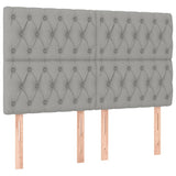 Letto a Molle Materasso e LED Grigio Chiaro 140x190 cm Tessuto