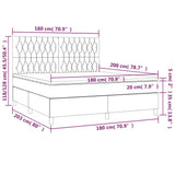 Letto a Molle Materasso e LED MarroneScuro 180x200cm in Tessuto