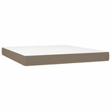 Letto a Molle con Materasso e LED Tortora 160x200 cm in Tessuto