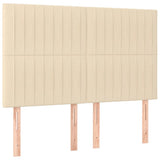 Letto a Molle con Materasso e LED Crema 140x200 cm in Tessuto