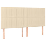 Letto a Molle con Materasso e LED Crema 160x200 cm in Tessuto