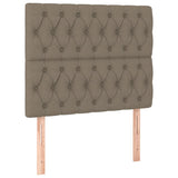 Letto a Molle con Materasso e LED Tortora 90x190 cm in Tessuto