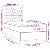 Letto a Molle con Materasso e LED Tortora 90x190 cm in Tessuto