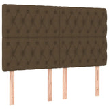 Letto a Molle Materasso e LED MarroneScuro 140x190cm in Tessuto