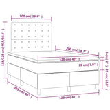 Giroletto Molle con Materasso e LED Crema 120x200cm Similpelle