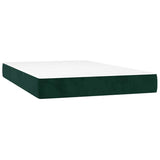 Letto a Molle con Materasso e LED Verde Scuro 120x200cm Velluto
