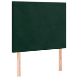 Letto a Molle con Materasso e LED Verde Scuro 120x200cm Velluto
