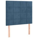 Letto a Molle con Materasso e LED Blu Scuro 80x200cm in Velluto