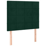 Letto a Molle con Materasso e LED Verde Scuro 120x200cm Velluto