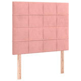 Letto a Molle con Materasso e LED Rosa 120x200 cm in Velluto