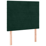 Letto a Molle con Materasso e LED Verde Scuro 120x200cm Velluto