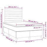 Letto a Molle con Materasso e LED Verde Scuro 120x200cm Velluto