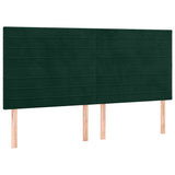 Letto a Molle con Materasso e LED Verde Scuro 200x200cm Velluto