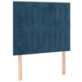 Letto a Molle con Materasso e LED Blu Scuro 80x200cm in Velluto