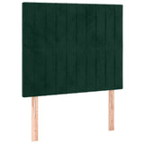 Letto a Molle con Materasso e LED Verde Scuro 120x200cm Velluto