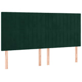 Letto a Molle con Materasso e LED Verde Scuro 200x200cm Velluto