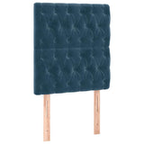 Letto a Molle con Materasso e LED Blu Scuro 80x200cm in Velluto