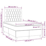 Letto a Molle con Materasso e LED Verde Scuro 120x200cm Velluto