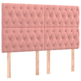 Letto a Molle con Materasso e LED Rosa 140x200 cm in Velluto