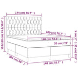 Letto a Molle con Materasso e LED Rosa 140x200 cm in Velluto