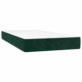Letto a Molle con Materasso e LED Verde Scuro 200x200cm Velluto
