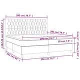 Letto a Molle con Materasso e LED Verde Scuro 200x200cm Velluto