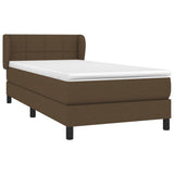Giroletto a Molle con Materasso Marrone Scuro 80x200 cm Tessuto