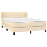 Giroletto a Molle con Materasso Crema 140x200 cm in Tessuto
