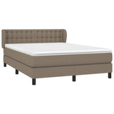 Giroletto a Molle con Materasso Tortora 140x190 cm in Tessuto
