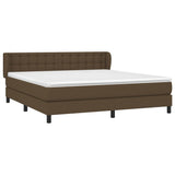 Giroletto a Molle con Materasso Marrone Scuro 160x200cm Tessuto